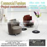Simple Modern Round Shape Leisure Tub Cafe Chair Restaurant Hotel Bedroom High Seat Leisure Swivel Arm Sofa Chair thumbnail-1