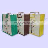 Designer Bag Jute Shopping Bag With Wooden Square Handle thumbnail-1