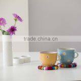 High Quality 100% Wool Handmade Nepal Handmade Round Wool Felt Balll Coasters thumbnail-5
