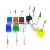 Alligator Place Card Holder Memo Clips With Square Resin Base, Ten Different Colors , 10 of Each Set,115mm Tall