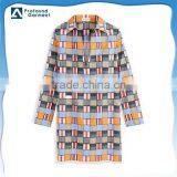 2015 Fashion V-neck Poplin Tunic Long Sleeve Dress for Women thumbnail-1