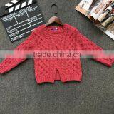 Watermelon Red Color Round Collar Girls Clothing Cashmere Sweater thumbnail-1