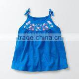 New Arrival Cheap Summer Baby Clothes 2017 Boutique Cotton Embroidered Jersey Stripe Toddler Tank Top thumbnail-1