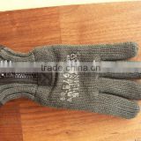Wool/acrylic/cashmere zipper knitted glove