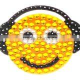 Top Quality Smiley Blue Glitter Acrylic Stone Sticker Custom Emoji Rhinestone Sticker Self Adhesive thumbnail-5