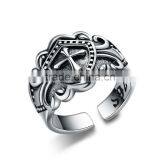 Yiwu Factory Direct Wholesale Retro Cool Punk Cross Ring Tai Silver Jewelry for Men thumbnail-1
