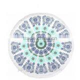 100%cotton Printed Round Beach Towel With Tassels thumbnail-3