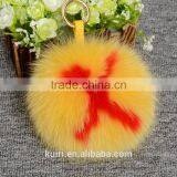 Classic Letter Fur Keychain Super BIg 15cm Fox Fur Pompoms From A to Z Keychains Real Fur Keychain Handbag Accessories thumbnail-2