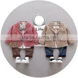 S17749A Boy Clothing Sets Boy Suit Cotton Kids Coats+Shirts+Pants 3pcs Set thumbnail-1