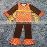 2016 Fall Halloween Boutique Sets Baby Girls Outfit Wholesale Boutique Outfit Purple Baby Girl Ruffle Solid Color Remake thumbnail-3