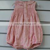 100% Cotton Embroider Woven Romper With Smart thumbnail-2