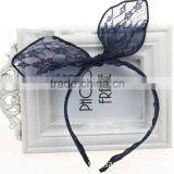 Black Lace Bow Rabbit Ear Hair Bands thumbnail-5