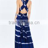 Fashion Cross Halter Tye Die Women Maxi Dress Floor Lenght Long Dresses thumbnail-5