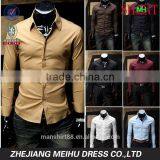 Solid Color Long Sleeve Slim Fit Casual Men Shirt thumbnail-1