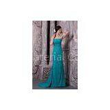 Luxurious Strapless Mermaid Chiffon Womens Party Dresses Long Prom Gowns With Beads thumbnail-1