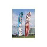 Trade Show Feather Flags Banner , Swooper Flag Feather Fly Knitted Polyester