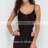New Style Black Halter Neck Customized Logo Adult Bodysuit thumbnail-3