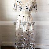 Pictures of Long Skirts and Tops Women See Through Floral Printed Long Casual Chiffon Dress thumbnail-5