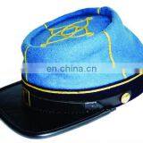 Civil War Kepi with Leather Visor | Civil war Kepi in Blue color with Gold Braid