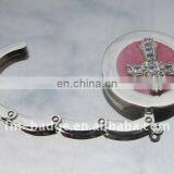 Fashion Folding Cross Bag Hanger With Red Enamel Metal,zinc Alloy Material and Bag Hanger