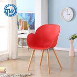 DC-6059M Topwell High Quality Plastic Chair Modern Dining Chair Leisure Chair With Wooden Legs thumbnail-2