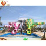 Safe and Reliable Exciting Pool Fiberglass Slide + Water Park Recreational Facilities Steel Structure