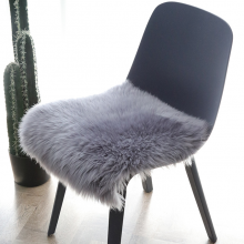 Popular Grey Color Long Wool Animal Fur Pillow Australian Real Sheepskin Fur Pillow Hot Sale in Europe thumbnail-3