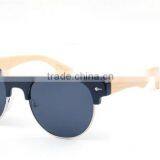 Made by Hand Wood Temple Semi Rimless Half Frame Rimmed Polarized Sungalsses thumbnail-3