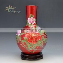 2012 Red Crystal Glazed Peony Flower Ceramic Vases for Home decor