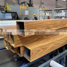 Wood Grain Aluminum Tube Extrusions For Making Out door Fencing,UV Protection Powder Coating Transfer Aluminum Extrusion