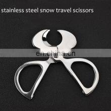 Luxurious Portable Cheap Wholesale Best Custom Logo Scissor Desk Silver Table Top Stainless Steel Cigar Cutter thumbnail-4