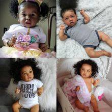 22-inch Black Skin Tone Doll Saskia Cute Baby Cross-border E-commerce Foreign Trade Sources a Piece of Hair thumbnail-5