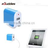 Dual 5v 2.1A USB travel charger adapter 2 port usb wall charger with fold ac plug