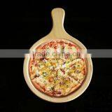 Bamboo Cutting Board Wood Pizza Peel / Cutting Board / Serving Tray Round Pizza Cutting Board thumbnail-1