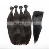 Tangle Free, Full Cuticle 2 Years Use Time Cheap Mongolian Straight Hair Weave With Silk Top Closure thumbnail-2