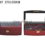 Red Luxury Wooden Window Watch Collection Case