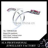 Jewelry Mood Rings With Ruby Stones Long Ring for Girls Fashion Finger Rings Silver 925 thumbnail-6