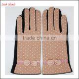 Ladies Dotty Micro Velvet Gloves With Bow for Wholesale thumbnail-6