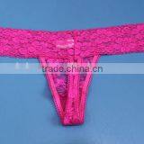 Comfortable Sexy Hot Sell Lace Pink Thongs Underwear Panty thumbnail-5