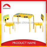 Wooden Cartoon Bus Table and Chair for Children/ Cute Cartoon Table and Chair