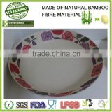 hot selling flowered prints bamboo fiber deep plate,bamboo fiber hot dishes