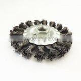 bevel knotted twisted cup steel wire brush100mm,wire brush