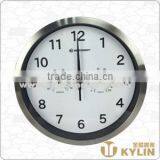 SS Wall Clock With Thermometer thumbnail-1