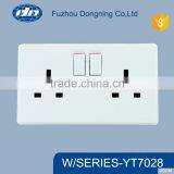 BS Electric Switches and Socket, Double 13a Switched Socket,metal Switch With Socket YT7028