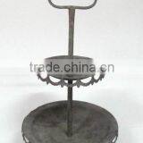 100397MC- Antique Rustic 2 Tiers Metal Holder
