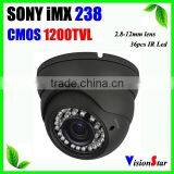 High Performance 1200TVL Sony IMX238 Color Video Camera CCD OSD Menu 2.8-12mm Zoom Lens Security Dome CCTV Camera thumbnail-2
