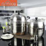 Excelsteel 8 Quart #201Stainless Steel 4 Piece Muti-Cookware Set Steamer Cook Pot With Encapsulated Base