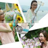 hot selling mini monopod selfie stick with fan with cooling wind