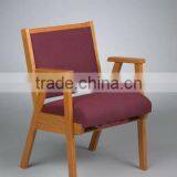 Church Stacking Chair,Oak Wood Arm Stacking Chair With Arms thumbnail-1
