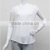 Wholesale Women White Plain Fashion Top,OEM High Quality Polyester/cotton Ladies Shirt Top thumbnail-1